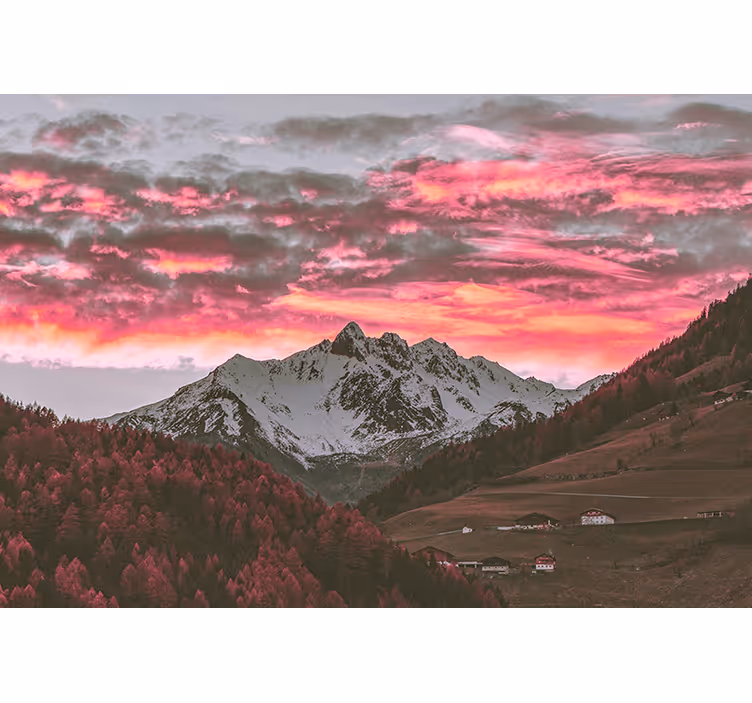 Fototapety hory ohromujúci horský západ slnka - Tenstickers