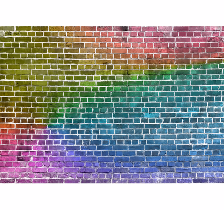 Fototapeta textura dúhová tehla - Tenstickers