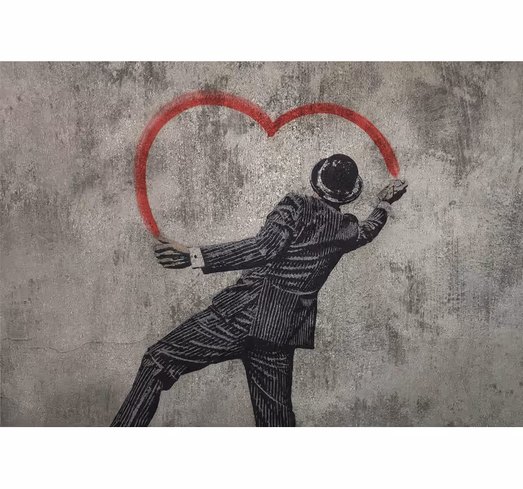 Banksy srdce graffity mestské umenie fototapeta - Tenstickers