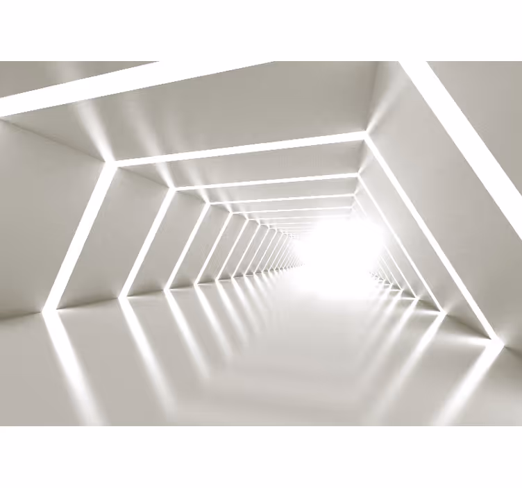 Biela geometrická jaskyňa 3d fototapeta - Tenstickers