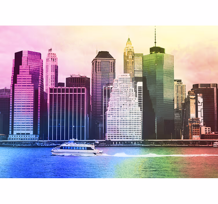 Farebné skyscappers new york fototapeta - Tenstickers