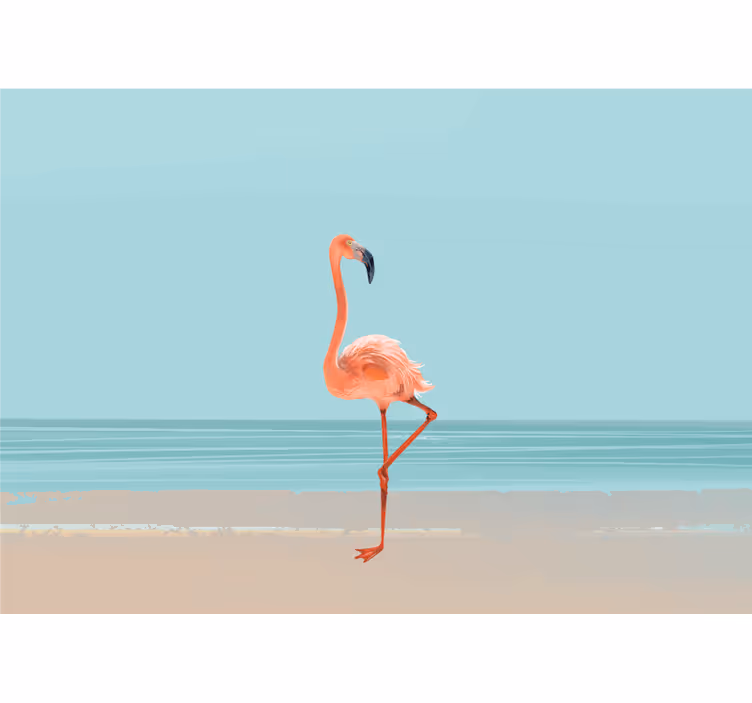Fototapety more flamingo pri pobreží - Tenstickers