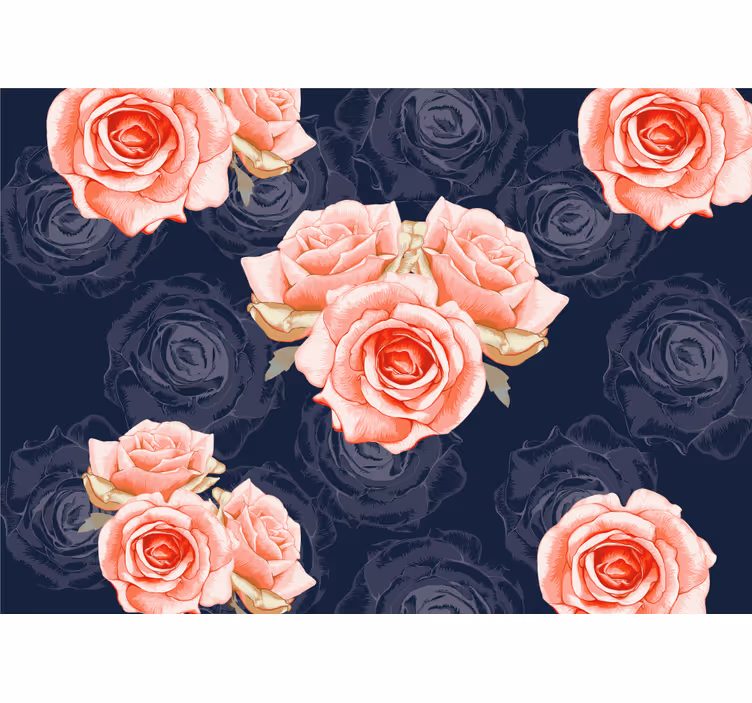 fototapeta ruže elegantné ružové kvety - Tenstickers