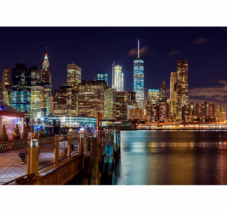 Fototapeta new york mestská nočná panoráma - Tenstickers