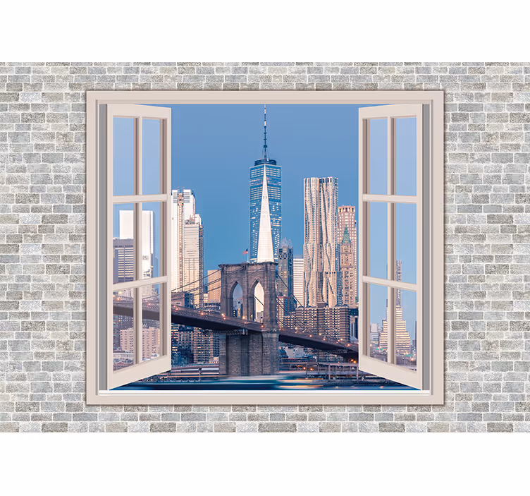 fototapeta new york výhľad na manhattan čistá obloha - Tenstickers