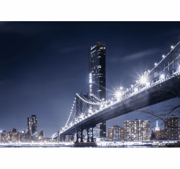 Fototapeta new york nočný pohľad na brooklynský most - Tenstickers