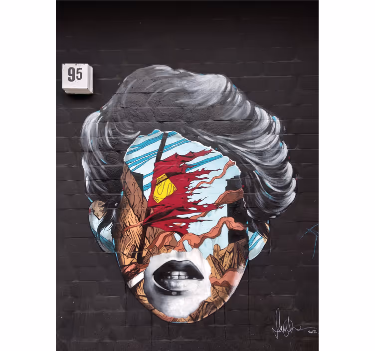 Mestské umenie fototapety fragmentovaný ľudský profil - Tenstickers