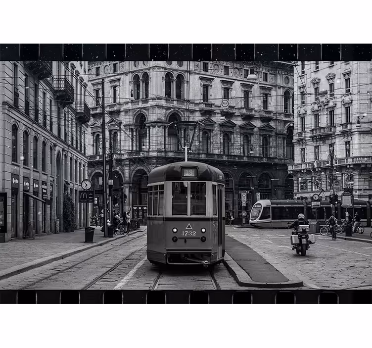 Fototapety na stenu mesta historická električková križovatka - Tenstickers