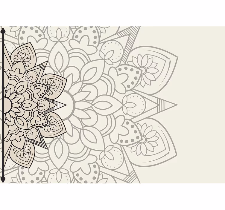 Fototapety mandala s prepracovaným kvetinovým motívom - Tenstickers