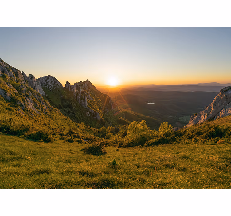 Krajinka fototapety západ slnka nad horami - Tenstickers