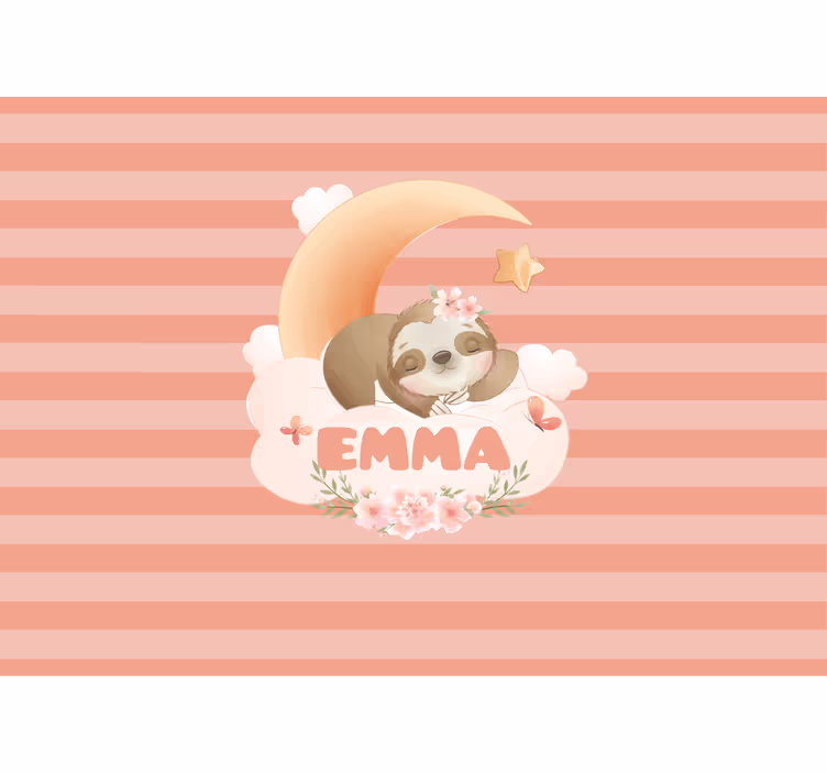 Fototapeta do detskej izby lenoch s mesiacom - Tenstickers
