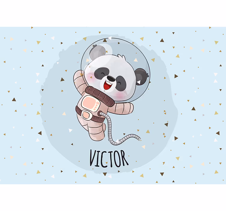 Fototapety so zvieratami Šťastná astronautka panda - Tenstickers