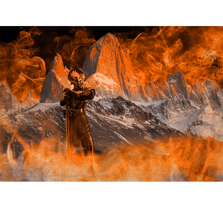 Fototapety fantasy dramatická ohnivá krajina - Tenstickers