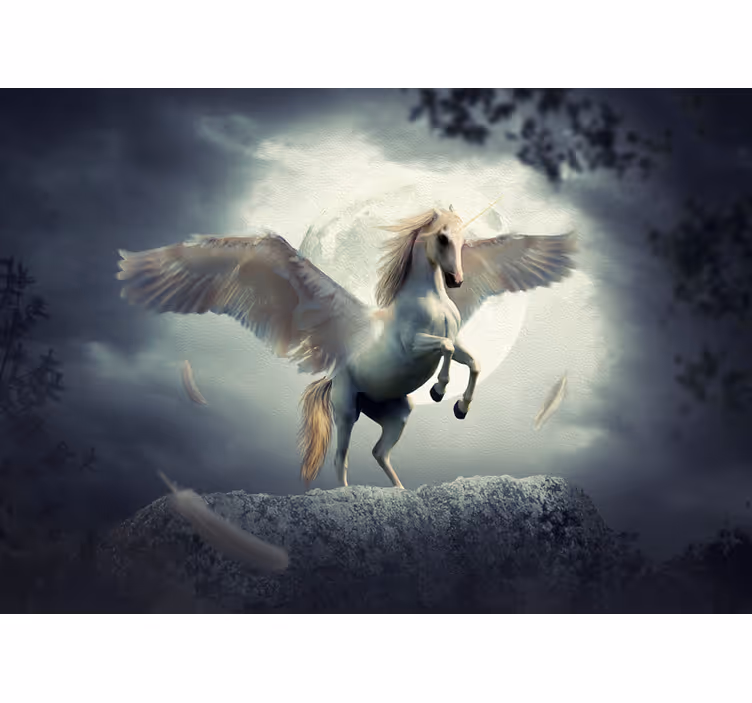 Fototapety fantasy lietajúci jednorožec - Tenstickers