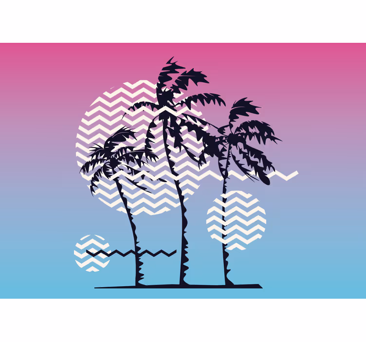 Fototapety na stenu priroda palmy a vlny - Tenstickers