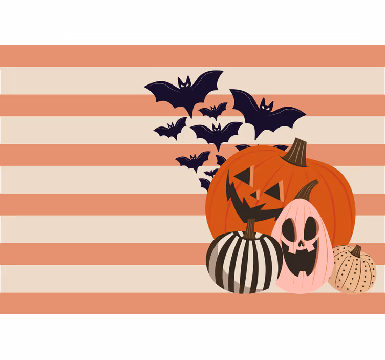 Fototapety halloween s jack-o-lanternmi a netopiermi - Tenstickers