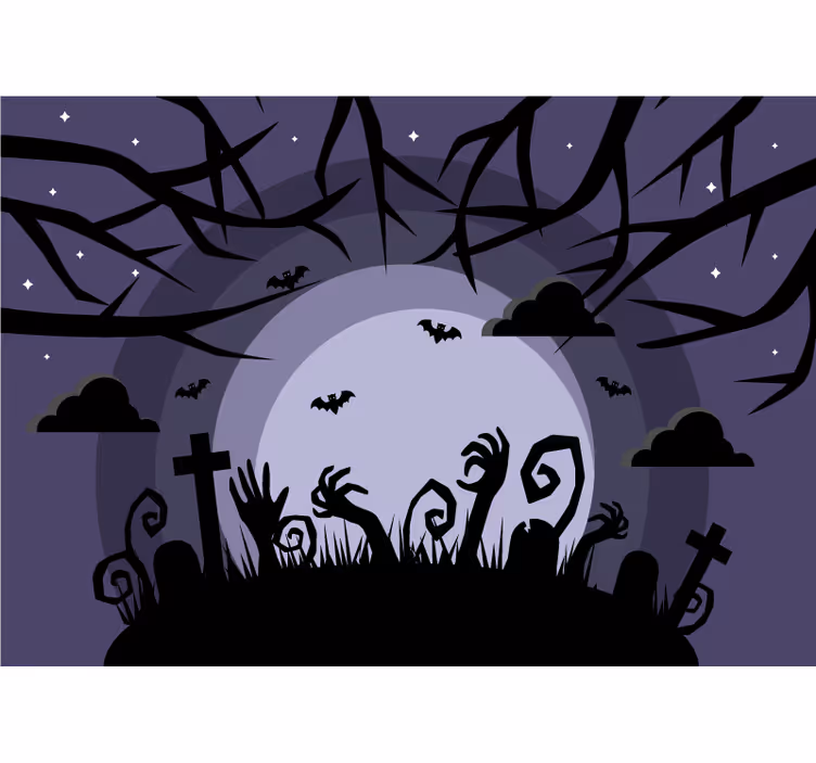 Fototapety halloween strašidelné cintorínske scény - Tenstickers
