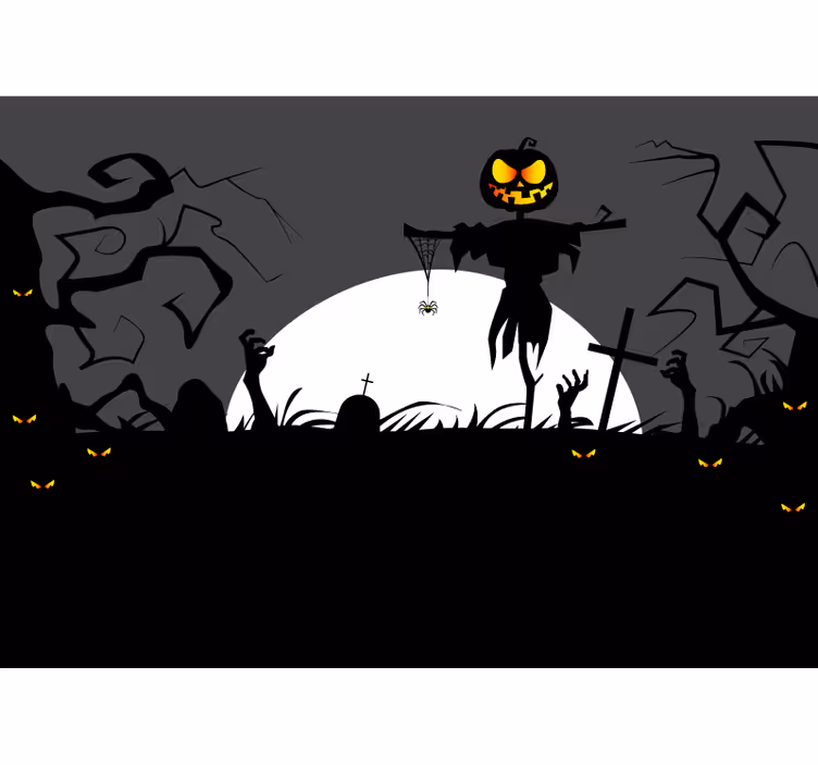 Fototapety halloween strašidelný tekvicový strašiak - Tenstickers