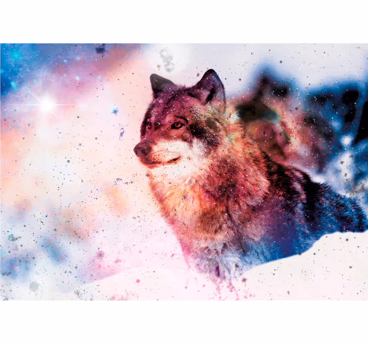 Vlk viazaný na hviezdu moderná fototapeta - Tenstickers