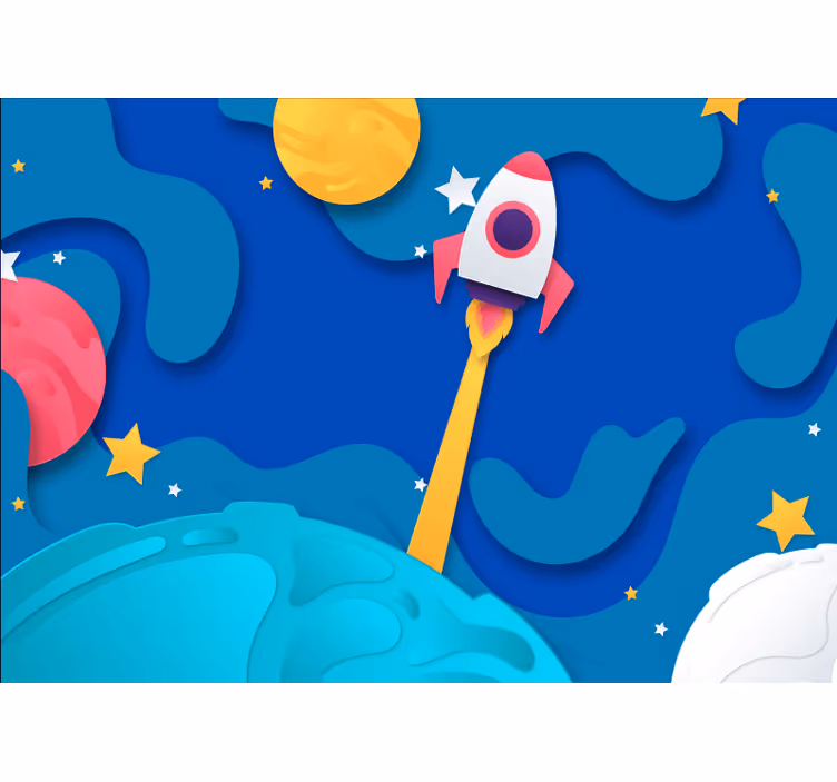 Fototapety fantasy dobrodružstvo s raketovým štartom - Tenstickers