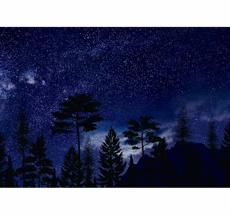 Nástenné fototapeta z farebnej nočnej oblohy v galaxii - Tenstickers