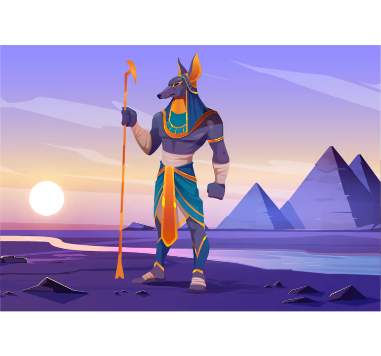 Farebná rekreácia modernej nástennej fototapeta anubis - Tenstickers