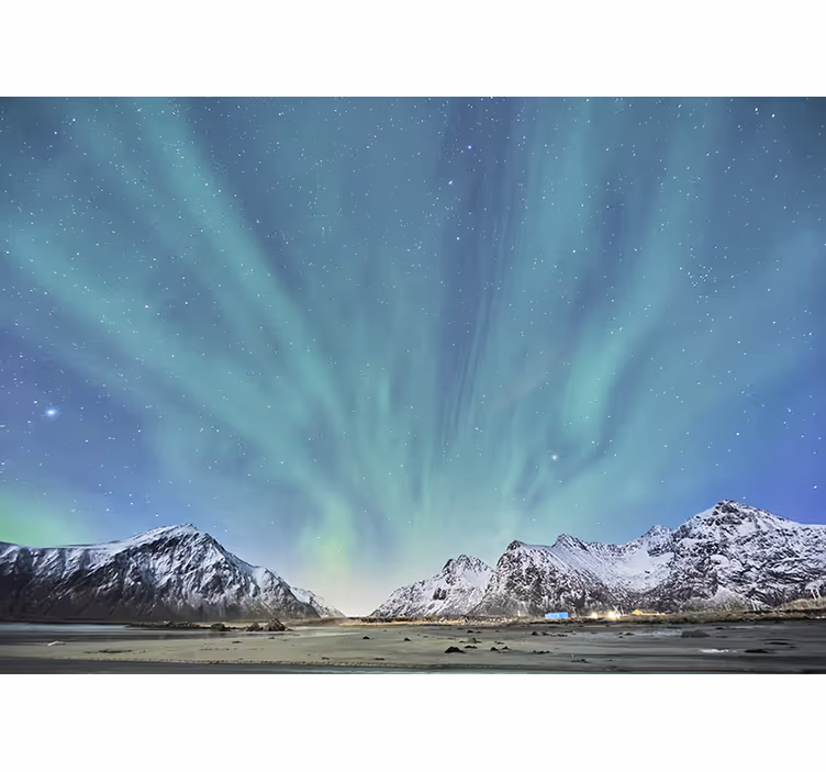 Fototapety hory zážitok zo severných svetiel - Tenstickers