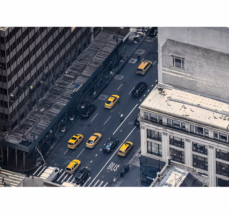 fototapeta new york rušné žlté taxíky - Tenstickers
