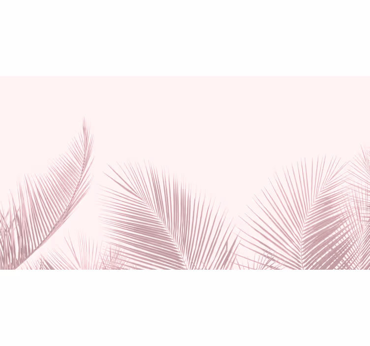 Fototapeta v štýle kawaii ružové palmové listy - Tenstickers
