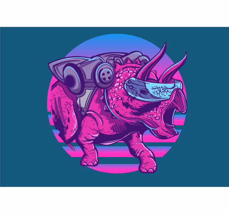 Fototapety so zvieratami futuristický triceratops - Tenstickers