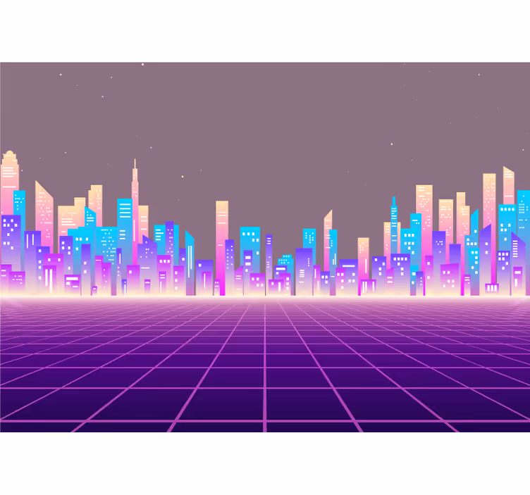 Fototapety na stenu mesta futuristický mestský horizont - Tenstickers