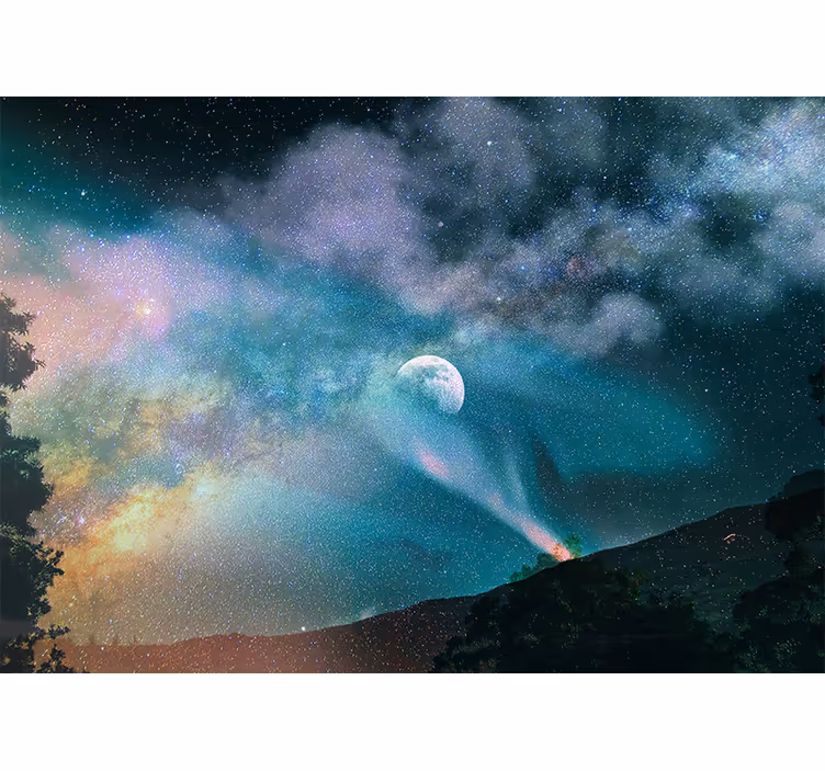 fototapety vesmír nebeská mesačná hmlovina - Tenstickers