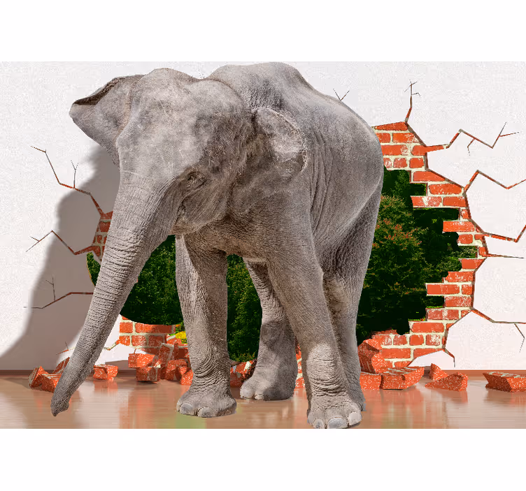 3d nástenná fototapeta obrovský slon - Tenstickers