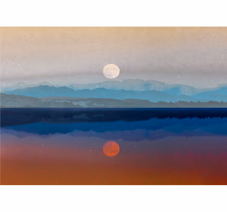 Krajinka fototapety odraz hôr pri západe slnka - Tenstickers