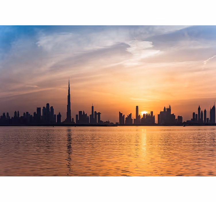 Fototapety na stenu mesta dubaj pri západe slnka - Tenstickers