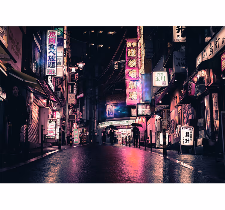 Fototapety na stenu mesta neonová ulica - Tenstickers