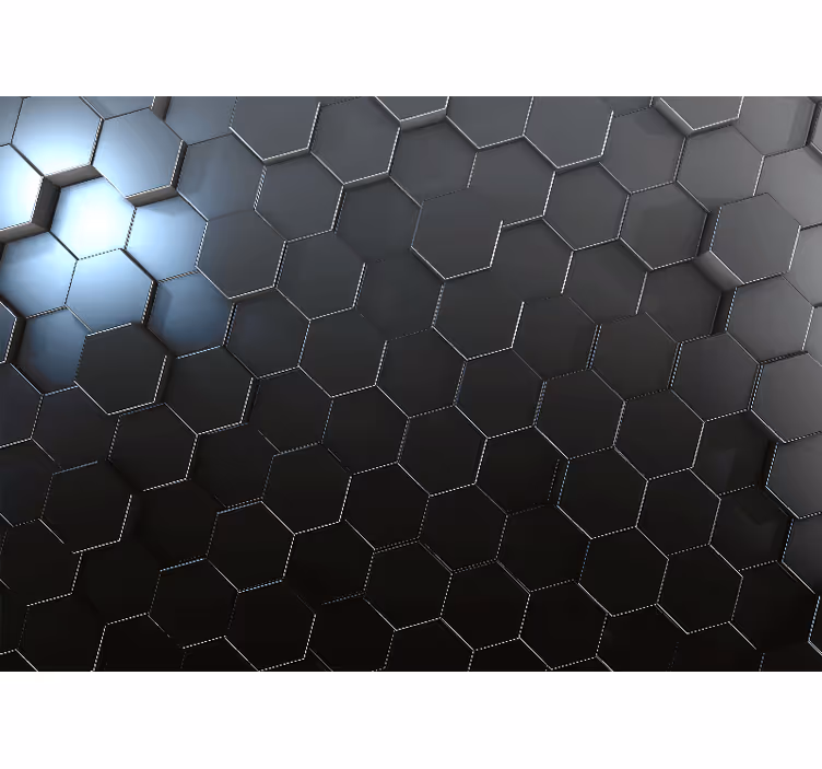 šedá ombre geometrické panely 3d nástenná fototapeta - Tenstickers