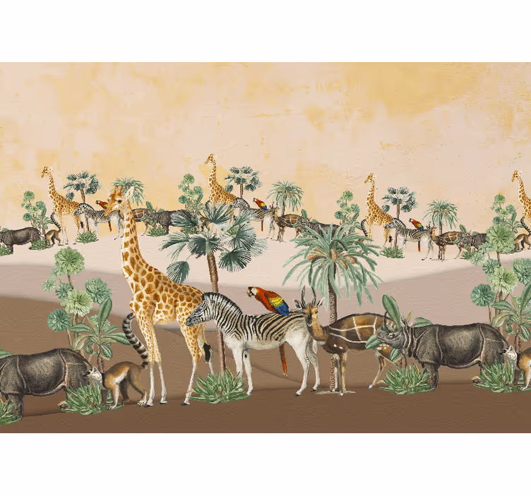 Fototapeta afrika scéna safari s divokou zverou - Tenstickers