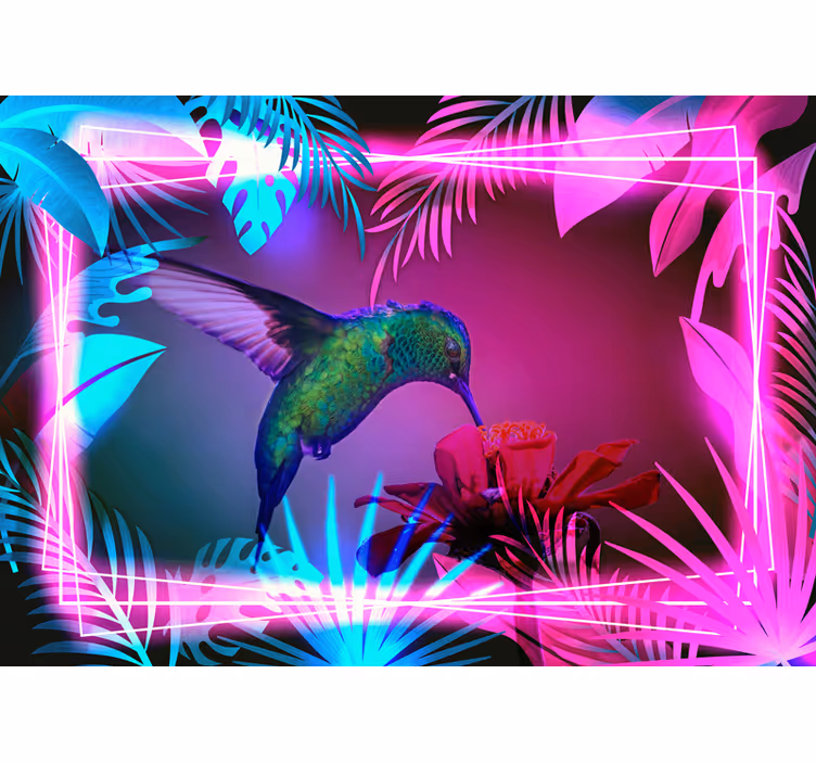 fototapety so zvieratami kolibrík a kvetinový - Tenstickers