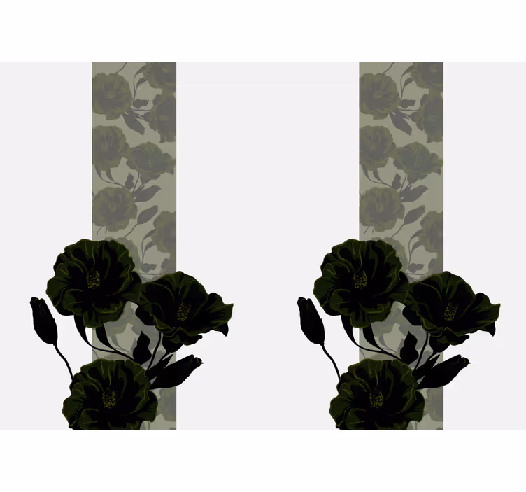 Fototapeta kvety elegantné čierne kvety - Tenstickers