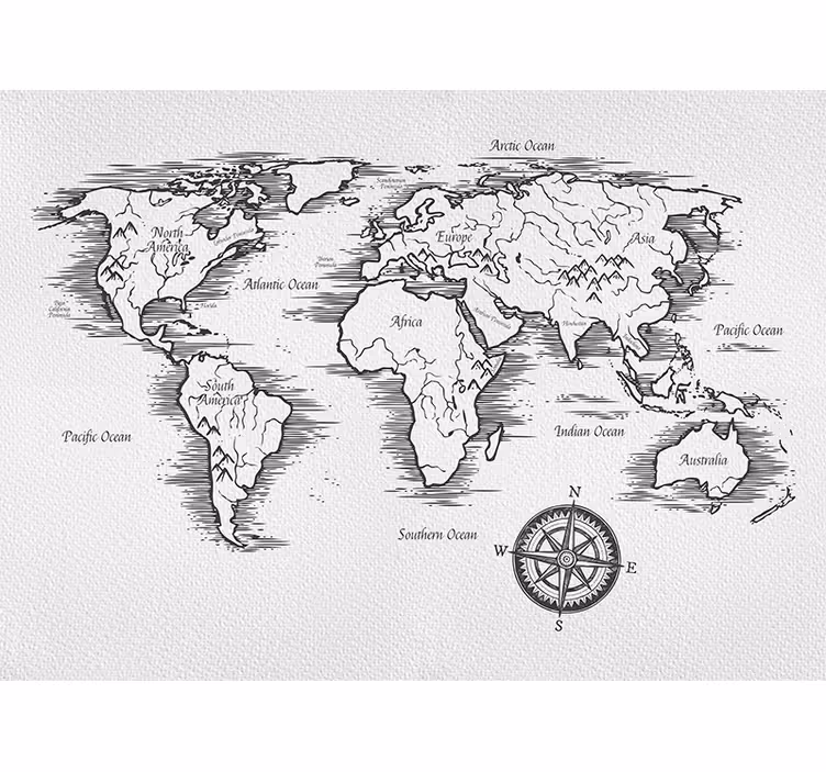 Fototapety mapa sveta komplexná globálna mapa - Tenstickers