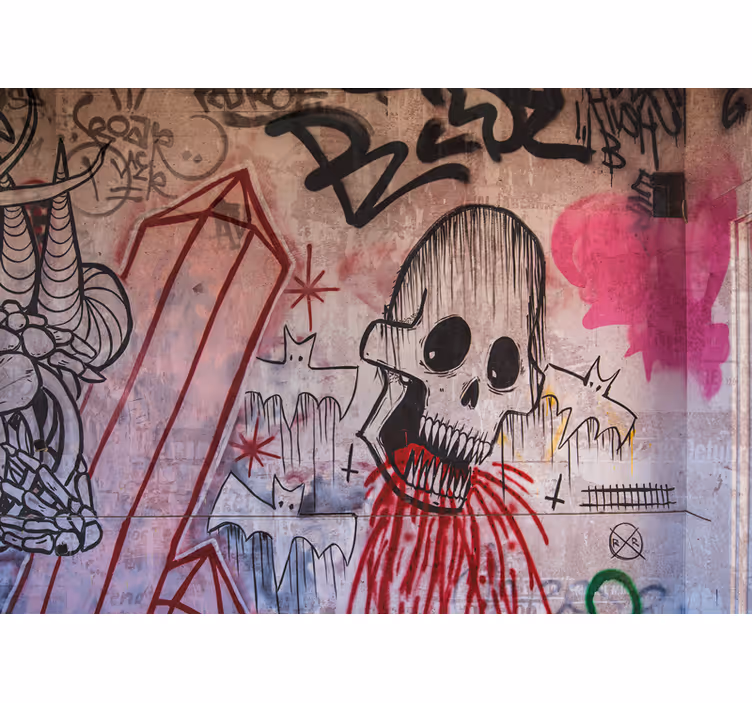 Nástenná fototapeta na blok farieb graffiti urban art - Tenstickers