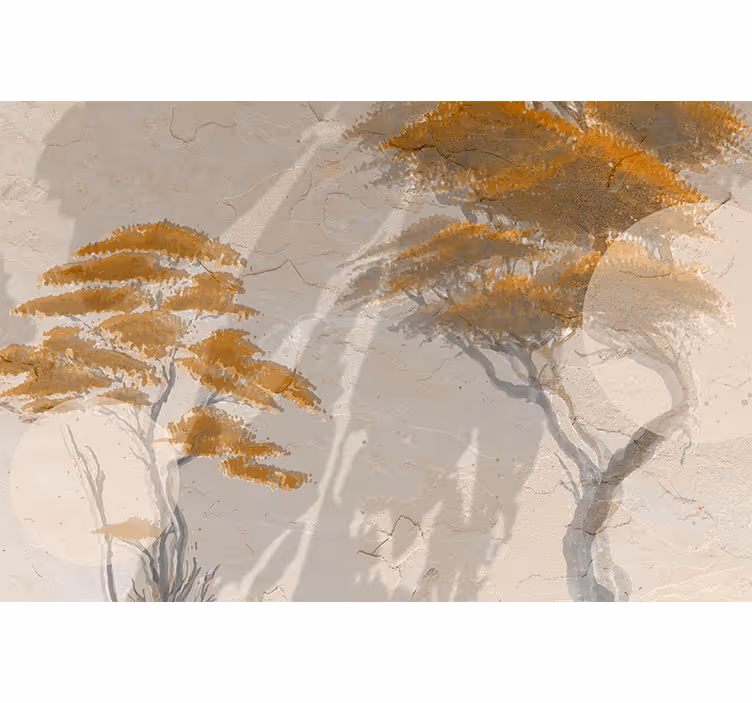 fototapety na stenu do obyvacky pôvabné siluety stromov - Tenstickers