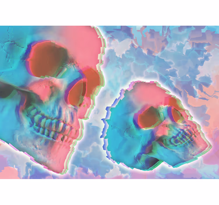 Psychedelická nástenná fototapeta smrti hlavy - Tenstickers