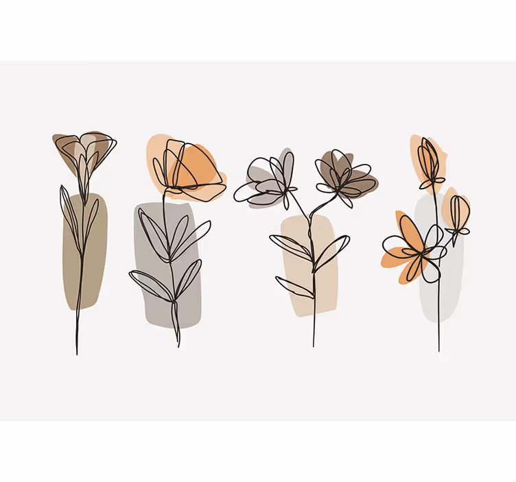 ostané fototapety kvety minimalistický štýl - Tenstickers