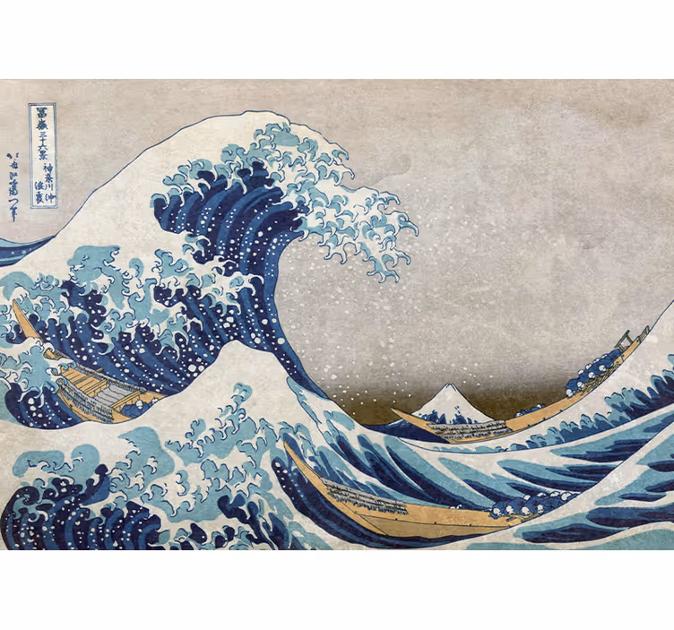 fototapeta klasické umenie starý štýl kanagawa farby - Tenstickers