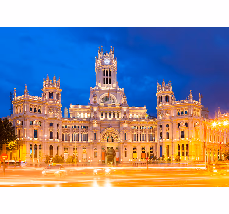 fototapety madrid osvetlená panoráma mesta - Tenstickers