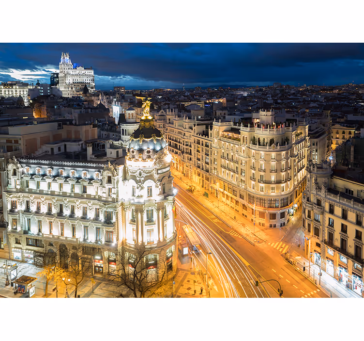 fototapety madrid nočný pohľad na madrid - Tenstickers
