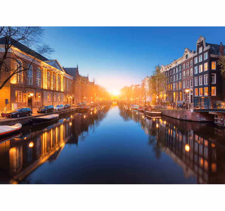 Fototapeta Amsterdam amsterdamský kanál súmrak - Tenstickers