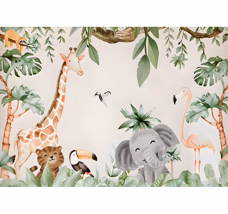 rôzne fototapety zvieratá detská savana - Tenstickers